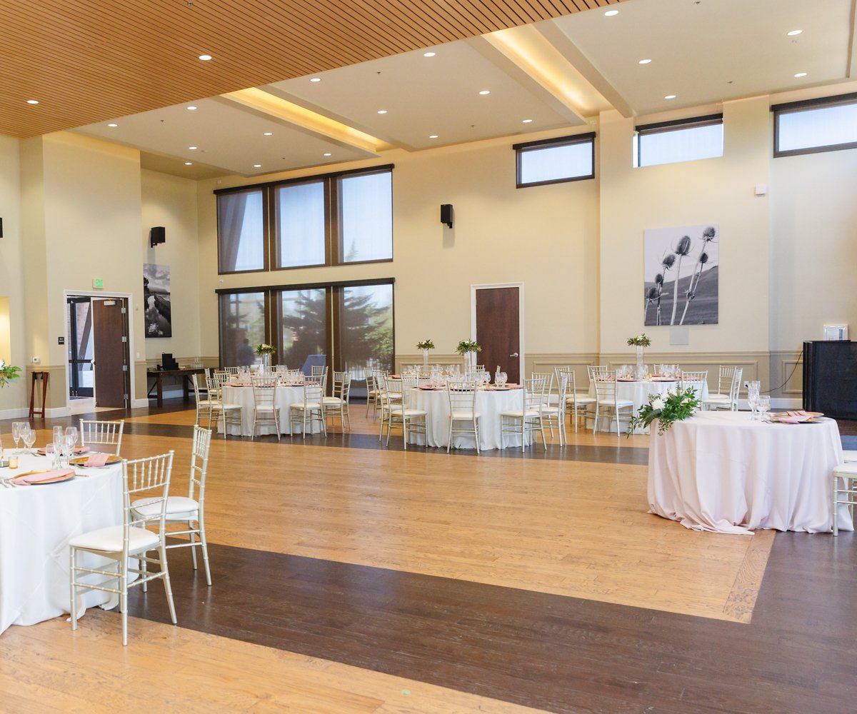 Indoor reception with white linens and pink accents - Evergreen Springs by Wedgewood Weddings - 10