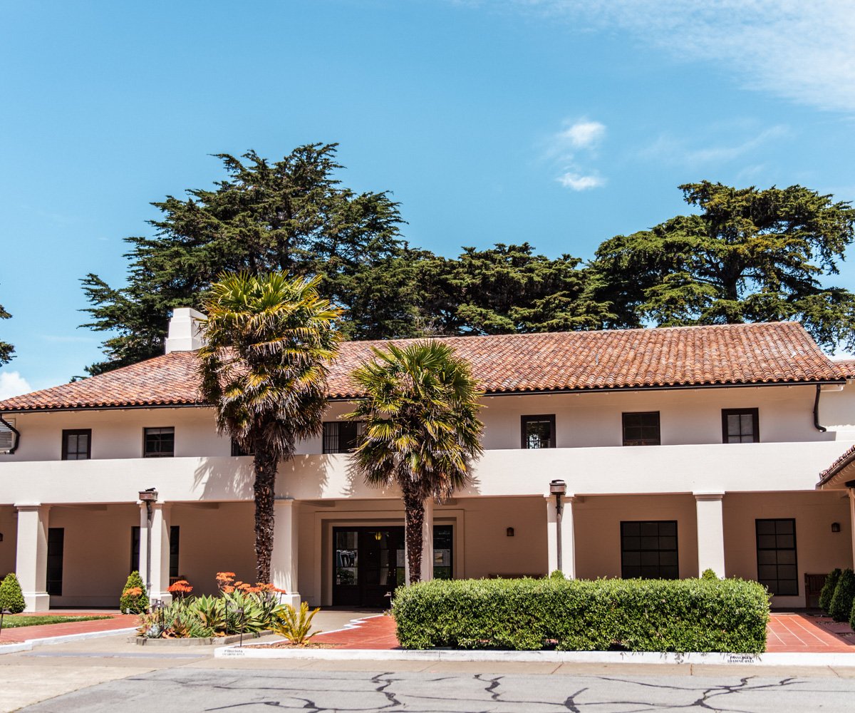 Front exterior of historic Golden Gate Club - Golden Gate Club at the Presidio - Wedgewood Weddings - 1