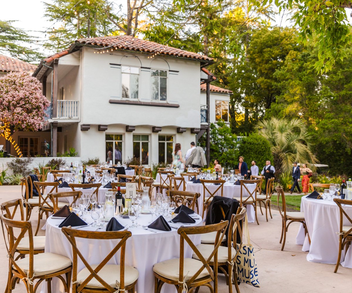 Wedding reception in front of Spanish style mansion - Moraga, CA - Hacienda de las Flores by Wedgewood Weddings - 1