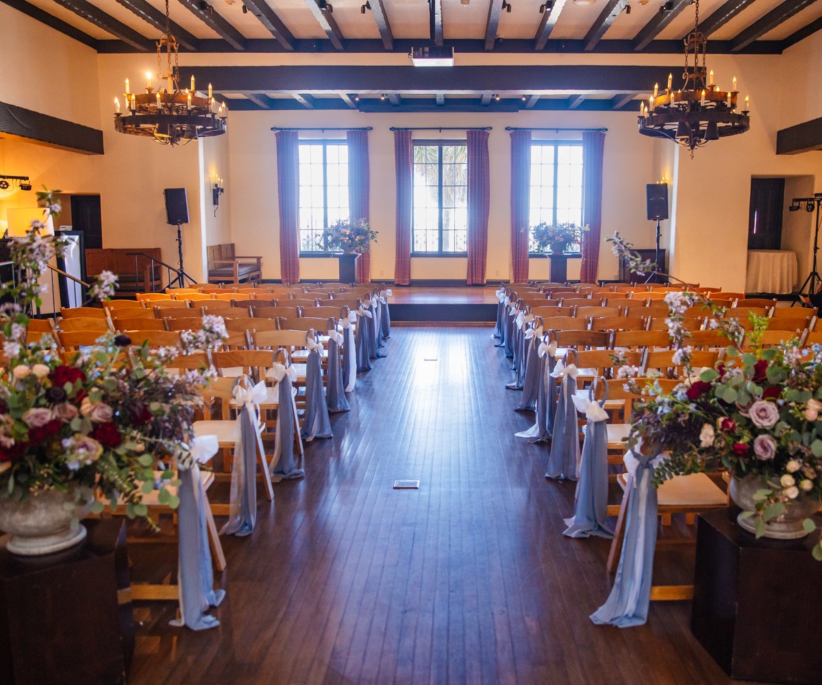 Indoor wedding ceremony site in vintage hall - Officers Club at the Presidio - Wedgewood Weddings - 2