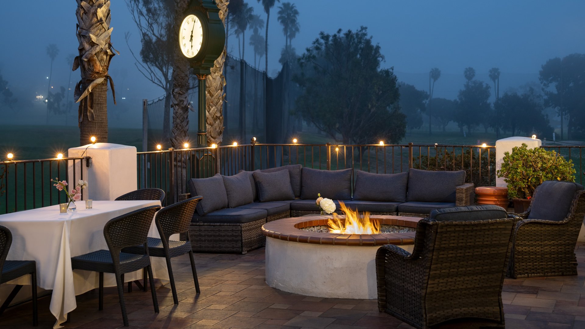 26 - San Clemente Shore - SACL - Cocktail Patio - Night Shot of Firepit